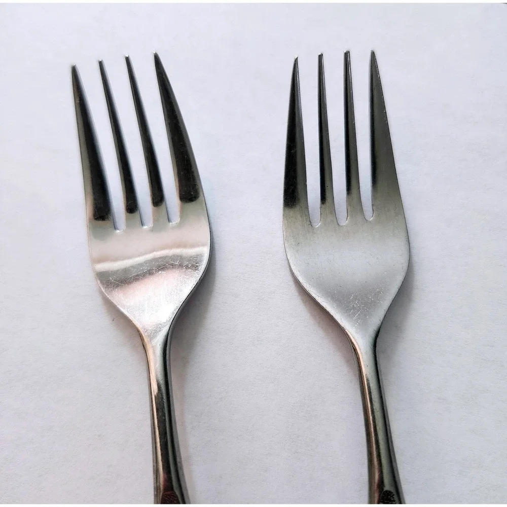 VTG Interpur Jardinera Stainless Salad Forks Black Accent Flatware set of 2 MCM